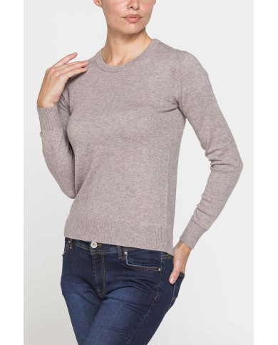 MAGLIA BASICA GIROCOLLO IN FILATO LANA MERINOS