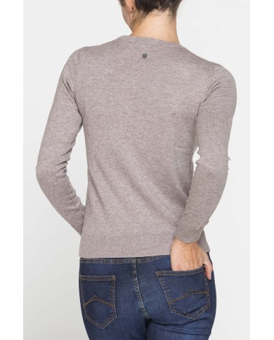 MAGLIA BASICA GIROCOLLO IN FILATO LANA MERINOS