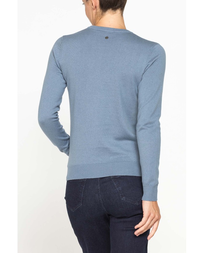 MAGLIA BASICA GIROCOLLO IN FILATO LANA MERINOS