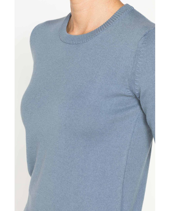 MAGLIA BASICA GIROCOLLO IN FILATO LANA MERINOS