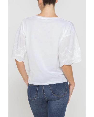 T-SHIRT CON MANICHE SANGALLO COMFORT FIT