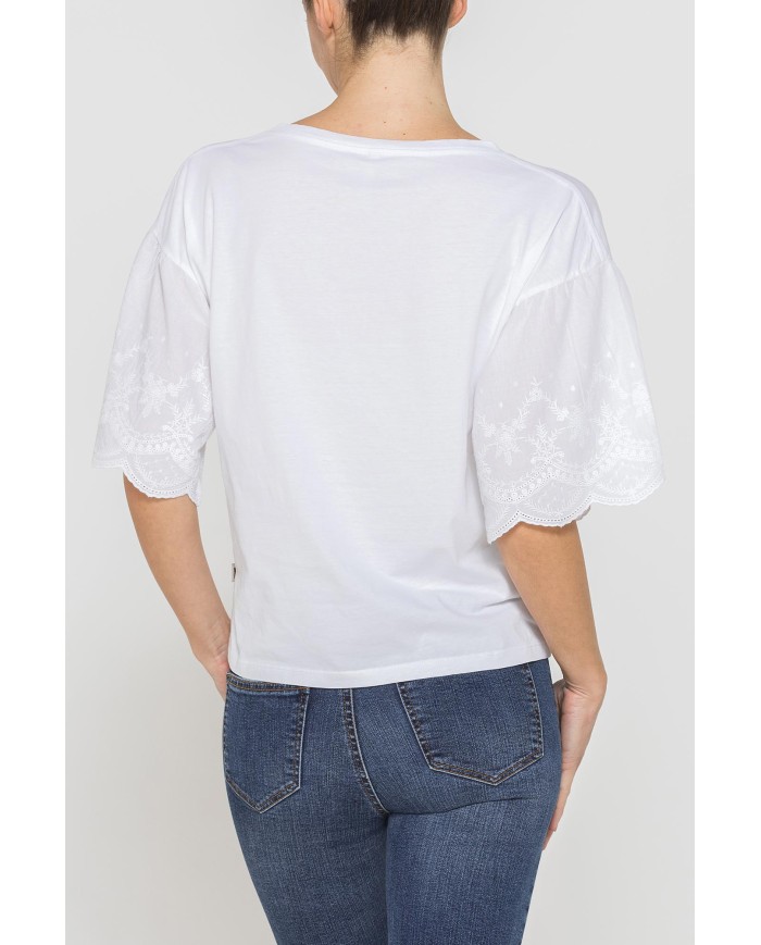 T-SHIRT CON MANICHE SANGALLO COMFORT FIT