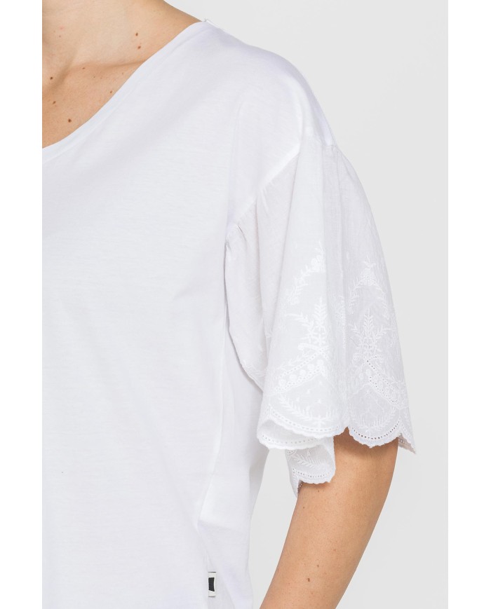 T-SHIRT CON MANICHE SANGALLO COMFORT FIT