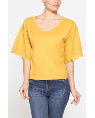 T-SHIRT CON MANICHE SANGALLO COMFORT FIT