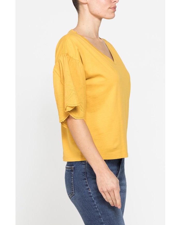 T-SHIRT CON MANICHE SANGALLO COMFORT FIT