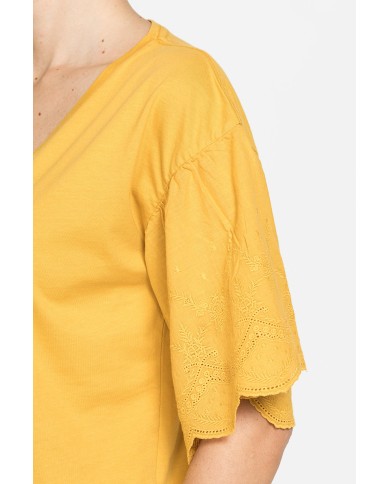 T-SHIRT CON MANICHE SANGALLO COMFORT FIT