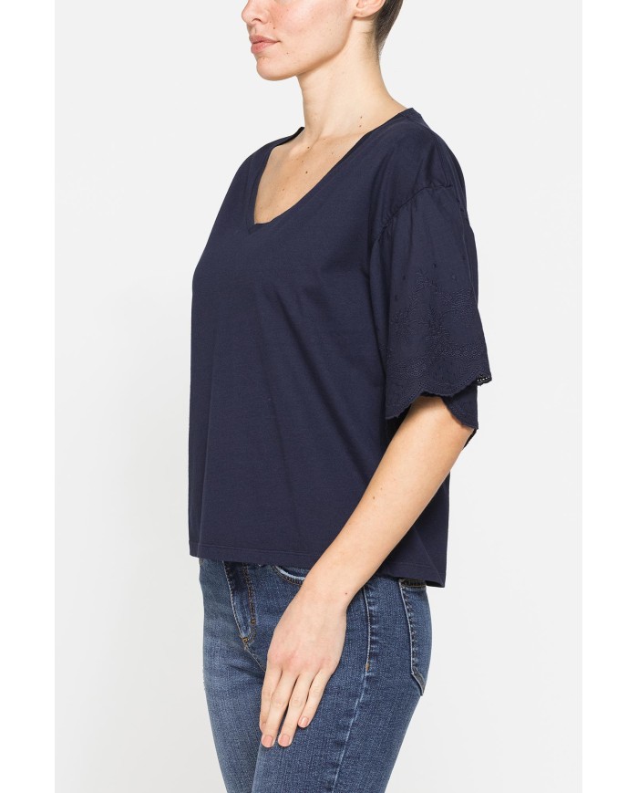 T-SHIRT CON MANICHE SANGALLO COMFORT FIT