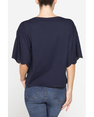 T-SHIRT CON MANICHE SANGALLO COMFORT FIT