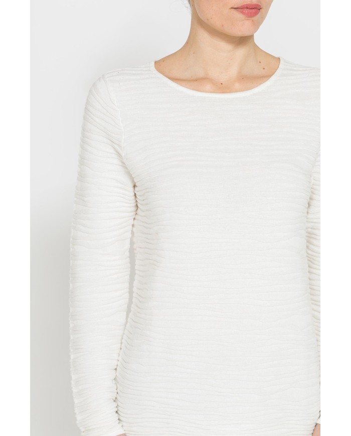 MAGLIA CON SCOLLO A BARCHETTA