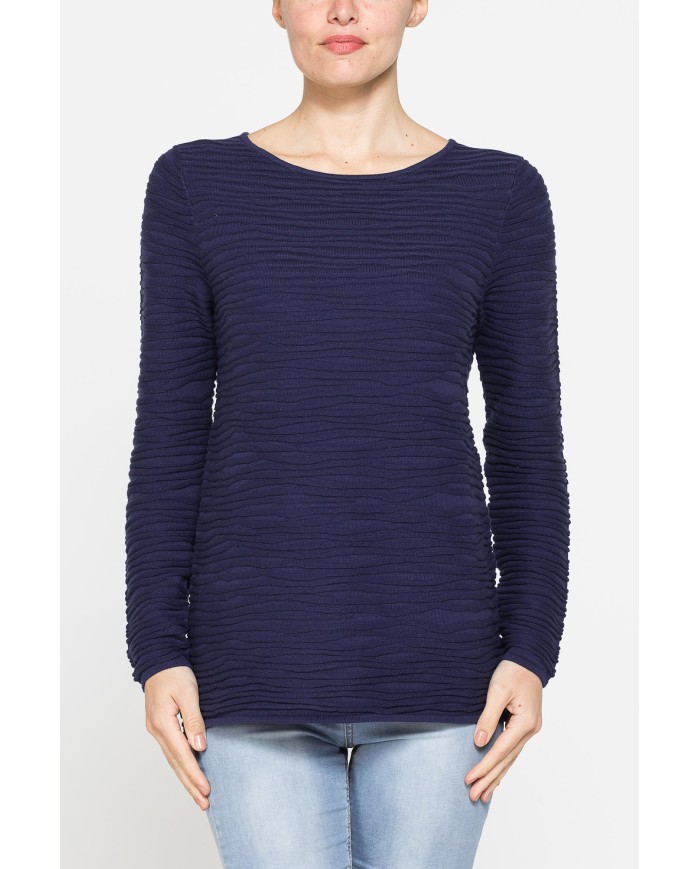 MAGLIA CON SCOLLO A BARCHETTA