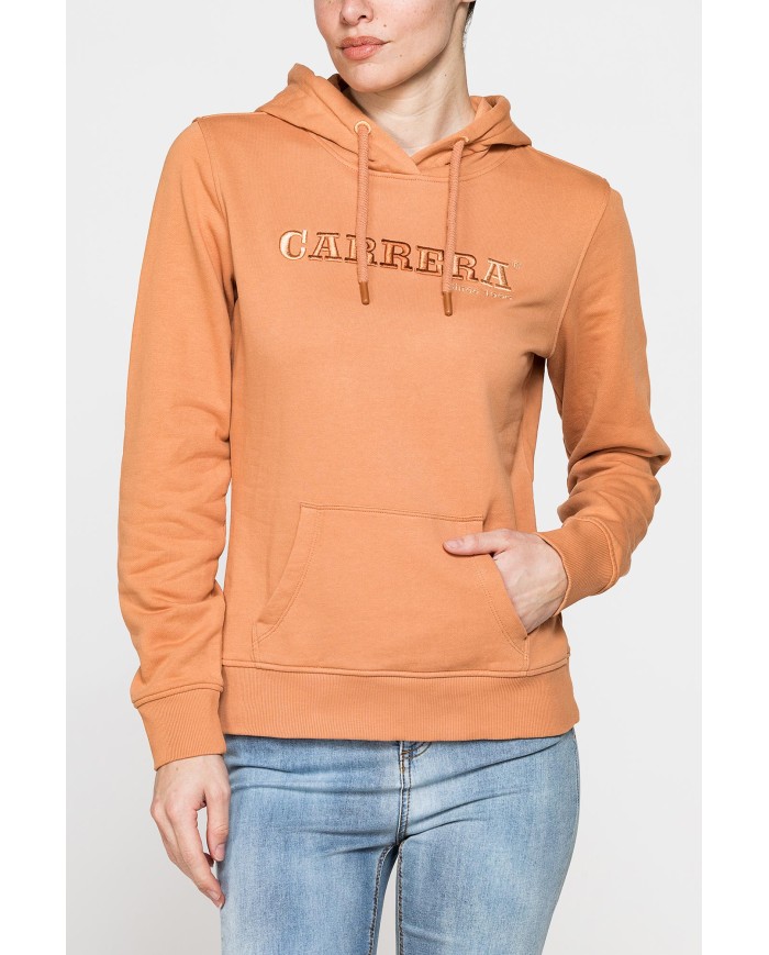 FELPA CON CAPPUCCIO REGULAR FIT CON RICAMO FRONTALE