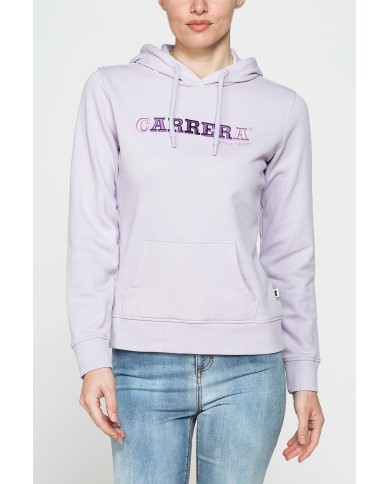 FELPA CON CAPPUCCIO REGULAR FIT CON RICAMO FRONTALE