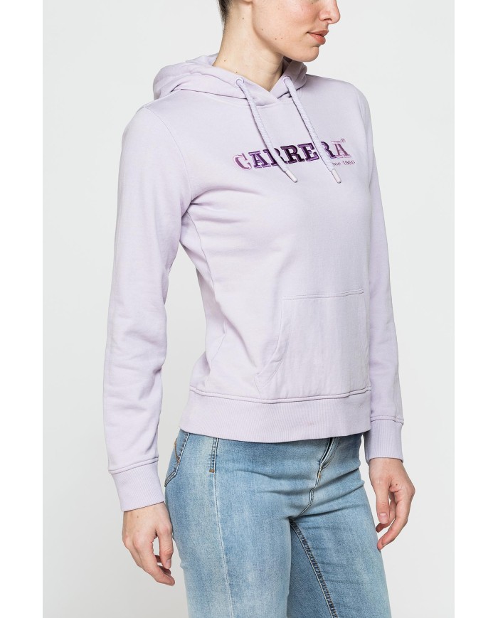 FELPA CON CAPPUCCIO REGULAR FIT CON RICAMO FRONTALE