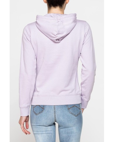 FELPA CON CAPPUCCIO REGULAR FIT CON RICAMO FRONTALE