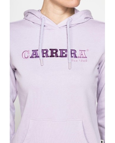 FELPA CON CAPPUCCIO REGULAR FIT CON RICAMO FRONTALE