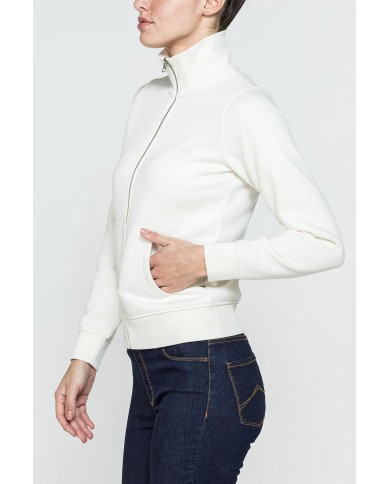 FELPA FULL ZIP A COLLO ALTO IN TESSUTO FELPATO