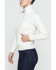 FELPA FULL ZIP A COLLO ALTO IN TESSUTO FELPATO