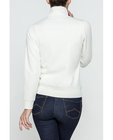 FELPA FULL ZIP A COLLO ALTO IN TESSUTO FELPATO