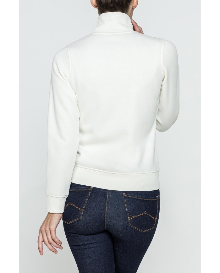 FELPA FULL ZIP A COLLO ALTO IN TESSUTO FELPATO