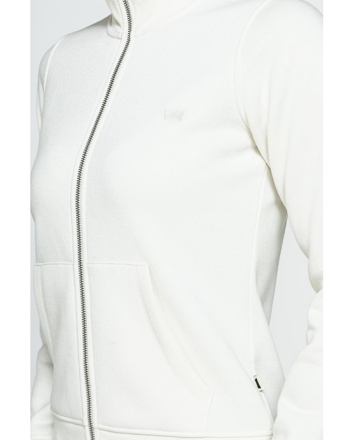 FELPA FULL ZIP A COLLO ALTO IN TESSUTO FELPATO