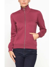 FELPA FULL ZIP A COLLO ALTO IN TESSUTO FELPATO