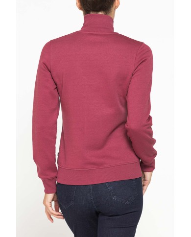 FELPA FULL ZIP A COLLO ALTO IN TESSUTO FELPATO