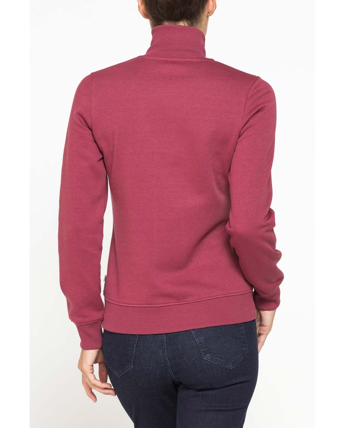 FELPA FULL ZIP A COLLO ALTO IN TESSUTO FELPATO