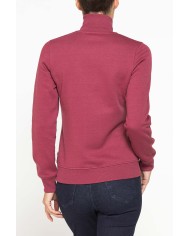 FELPA FULL ZIP A COLLO ALTO IN TESSUTO FELPATO