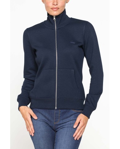 FELPA FULL ZIP A COLLO ALTO IN TESSUTO FELPATO