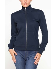 FELPA FULL ZIP A COLLO ALTO IN TESSUTO FELPATO