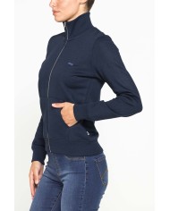 FELPA FULL ZIP A COLLO ALTO IN TESSUTO FELPATO