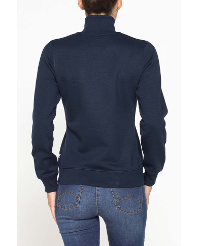 FELPA FULL ZIP A COLLO ALTO IN TESSUTO FELPATO