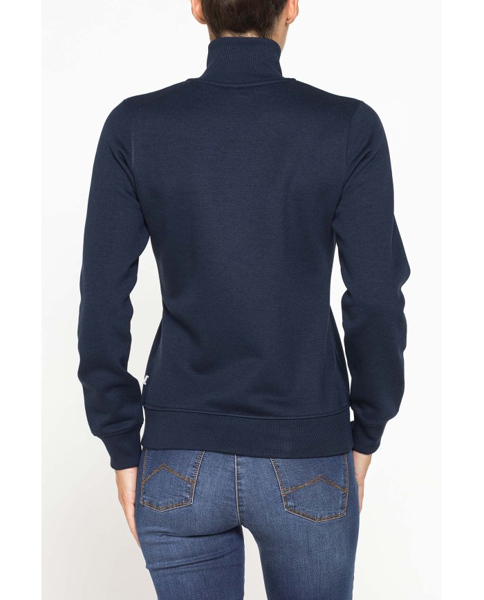 FELPA FULL ZIP A COLLO ALTO IN TESSUTO FELPATO