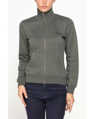 FELPA FULL ZIP A COLLO ALTO IN TESSUTO FELPATO