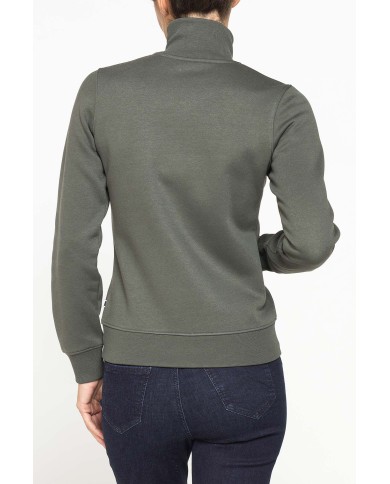 FELPA FULL ZIP A COLLO ALTO IN TESSUTO FELPATO