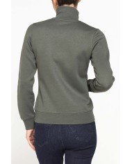 FELPA FULL ZIP A COLLO ALTO IN TESSUTO FELPATO