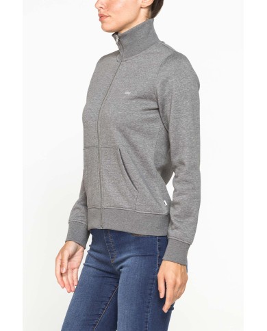 FELPA FULL ZIP A COLLO ALTO IN TESSUTO FELPATO