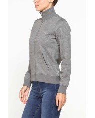 FELPA FULL ZIP A COLLO ALTO IN TESSUTO FELPATO