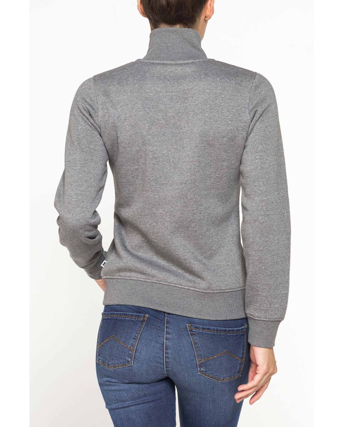 FELPA FULL ZIP A COLLO ALTO IN TESSUTO FELPATO