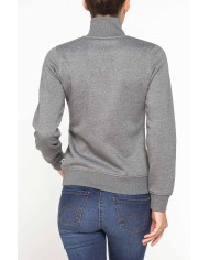 FELPA FULL ZIP A COLLO ALTO IN TESSUTO FELPATO