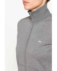 FELPA FULL ZIP A COLLO ALTO IN TESSUTO FELPATO