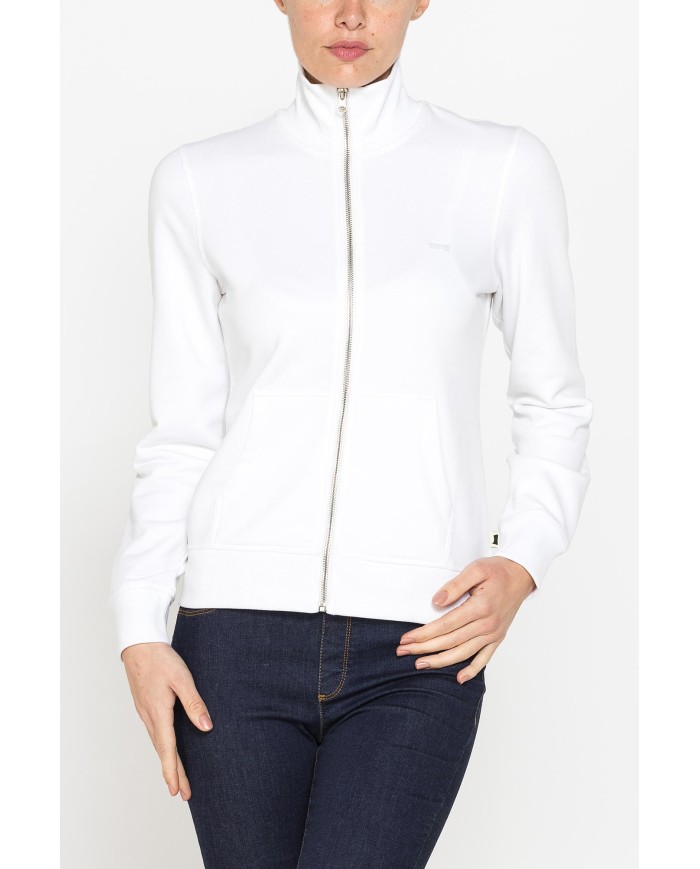 FELPA FULL ZIP CON COLLO ALTO