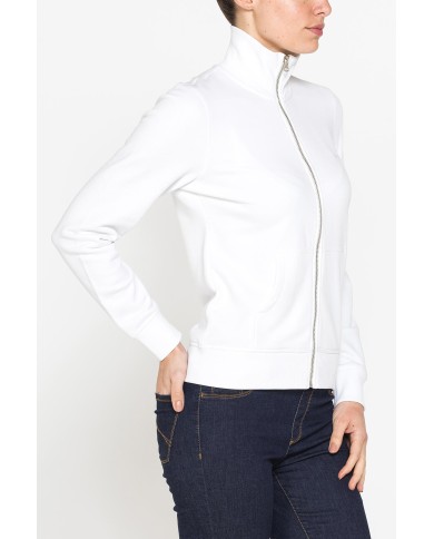 FELPA FULL ZIP CON COLLO ALTO