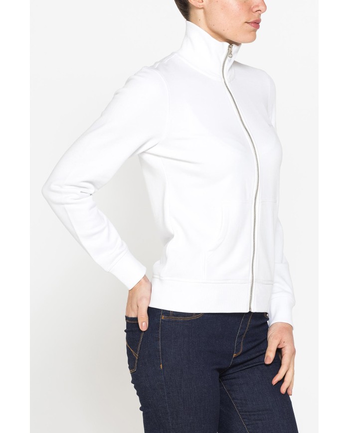 FELPA FULL ZIP CON COLLO ALTO