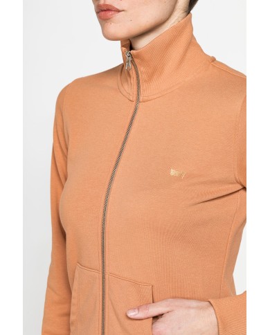 FELPA FULL ZIP CON COLLO ALTO