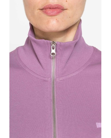 FELPA FULL ZIP CON COLLO ALTO