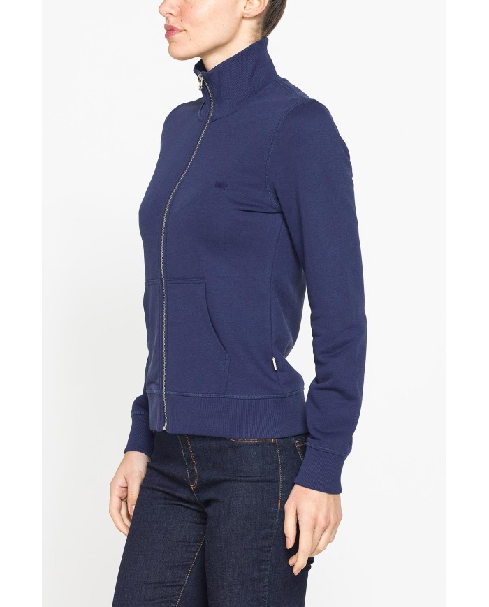 FELPA FULL ZIP CON COLLO ALTO