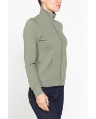 FELPA FULL ZIP CON COLLO ALTO
