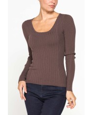 MAGLIA IN COSTINA IRREGOLARE CON SCOLLO QUADRATO