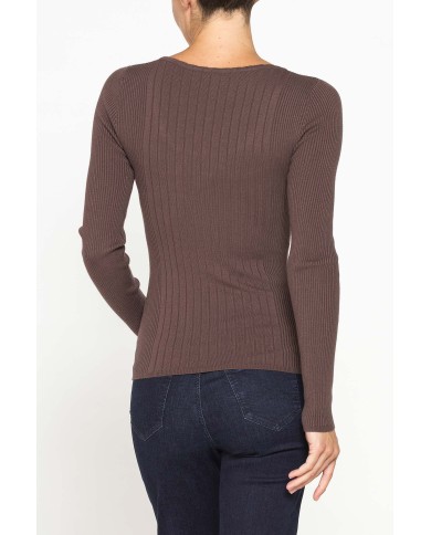 MAGLIA IN COSTINA IRREGOLARE CON SCOLLO QUADRATO